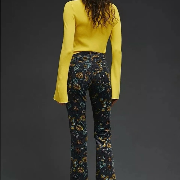 NWT Anthropologie Pilcro Size 23 Icon Flare 
Corduroy Floral pant patch pockets - Picture 5 of 10